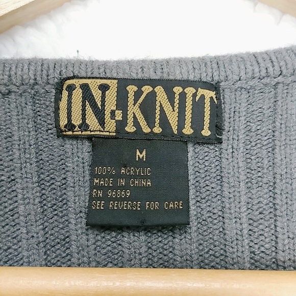 Vintage Grey Ombre Knit Long Sleeve Sweater - Picture 6 of 8